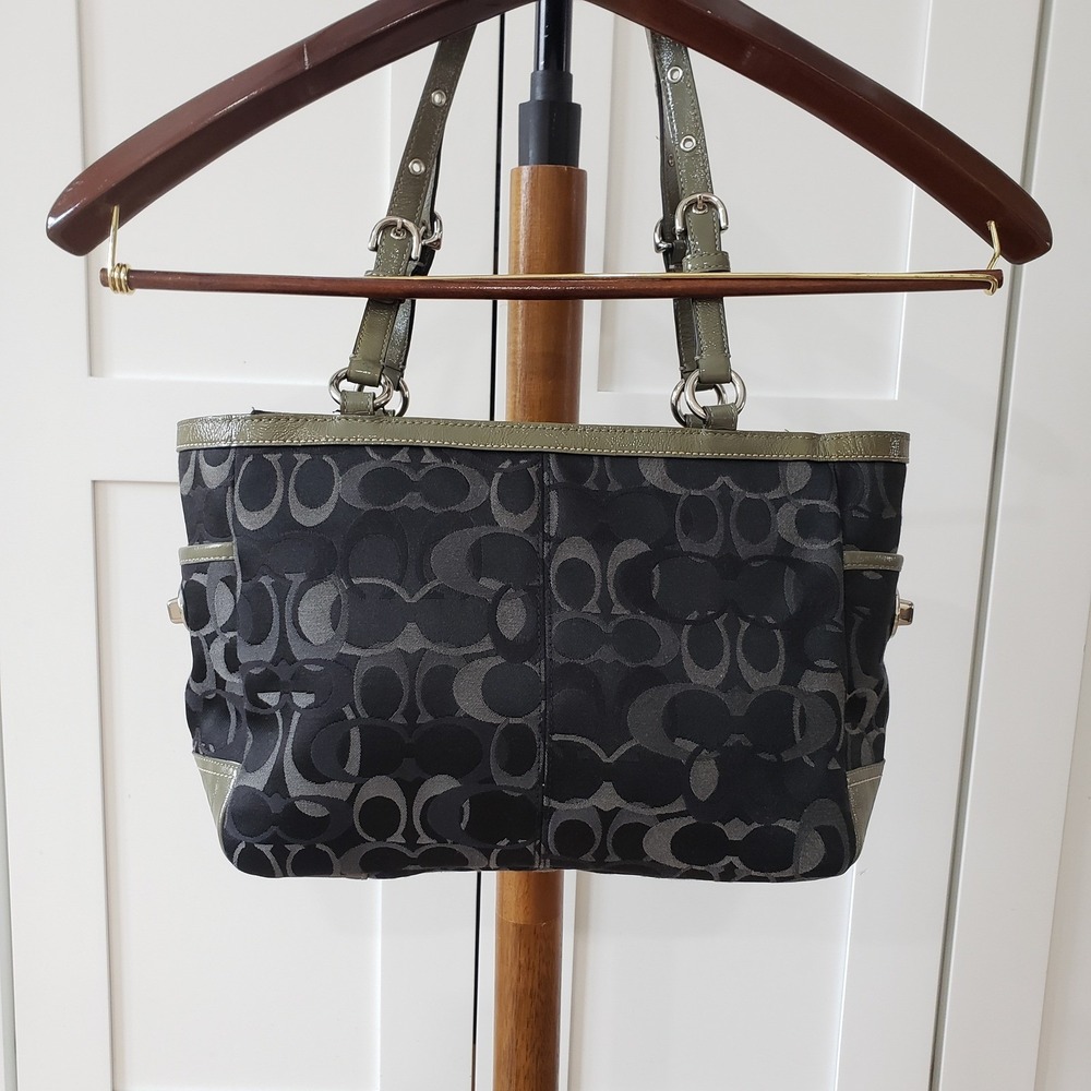 Coach Shoulder Bag Large Optic Leather Tote Everyday Work Carryall 2000s Purse - Picture 2 of 15